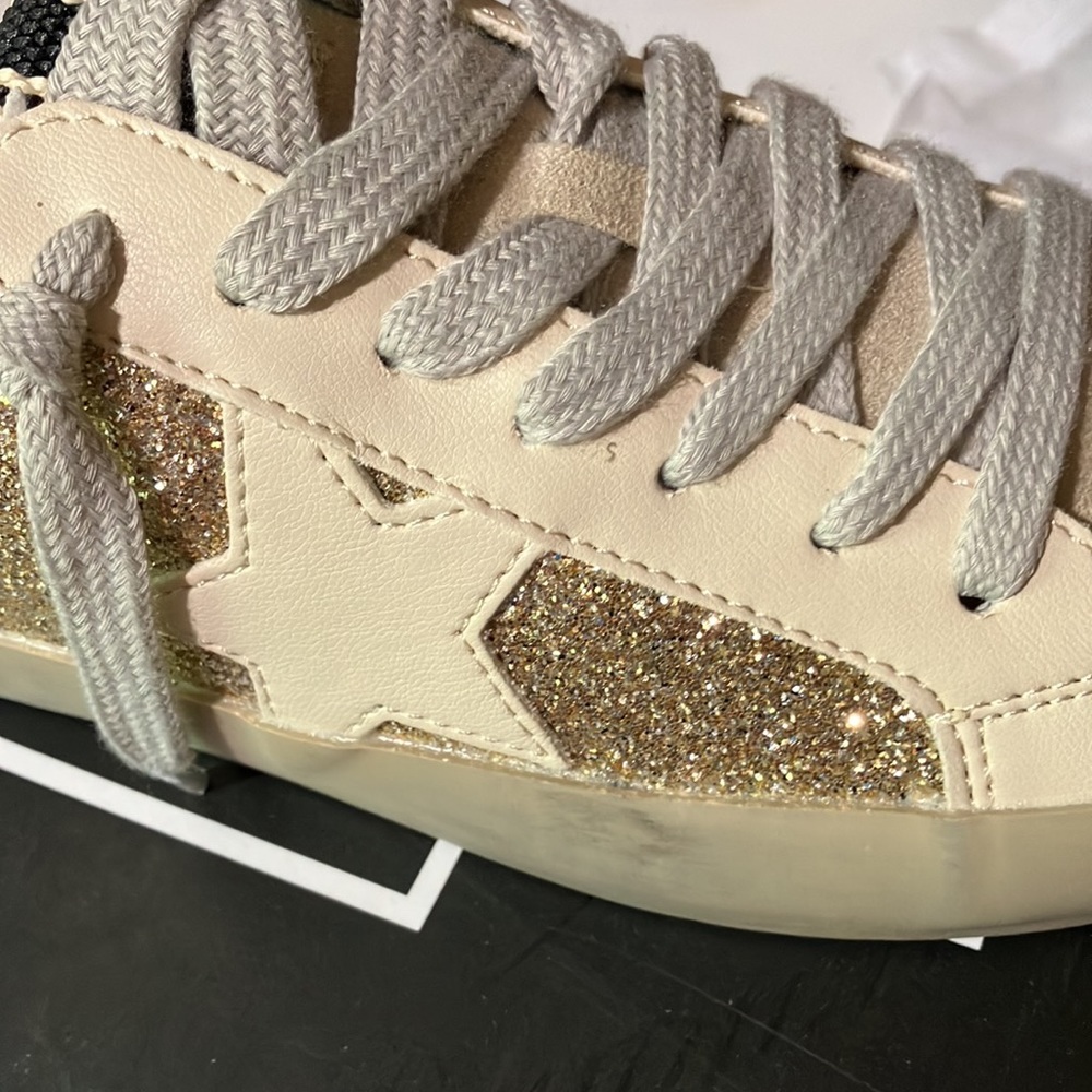 Shushop Paula Gold Glitter Sneakers